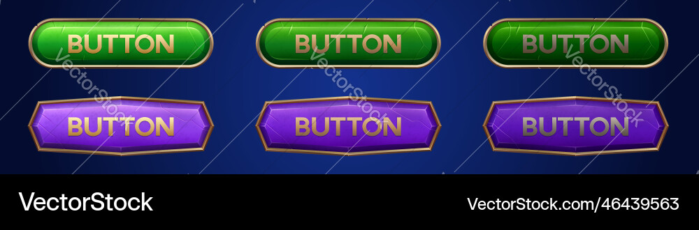 Medieval ui game button frame sprite for animation vector image