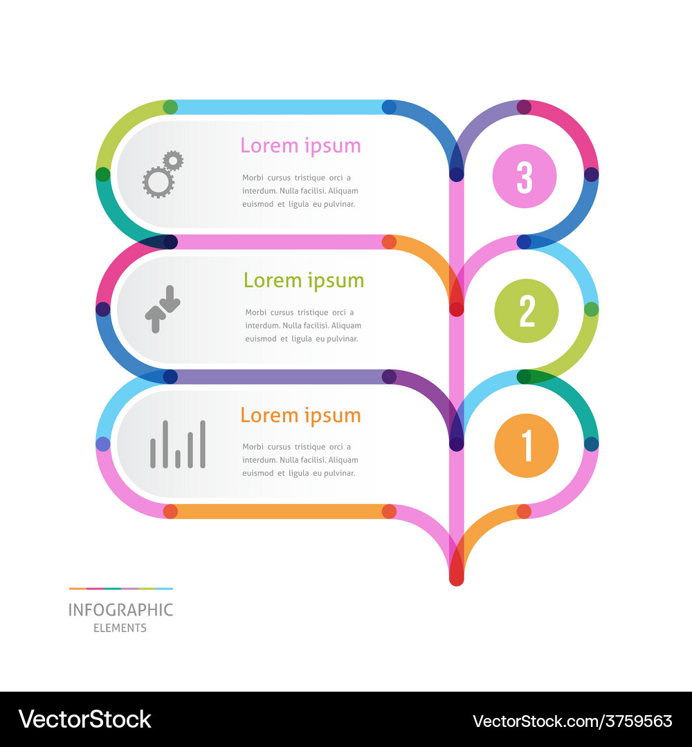 Modern color design of a template with three Vector Image