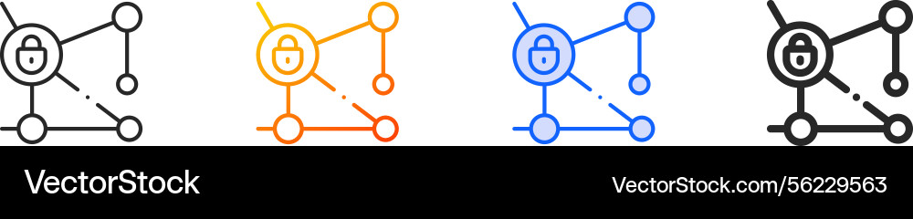 Security system iconthin linear gradient blue Vector Image