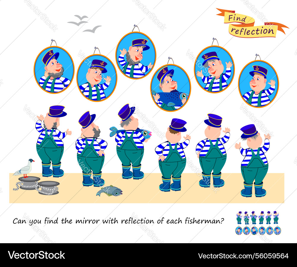 Can you find the mirror with reflection of each vector image