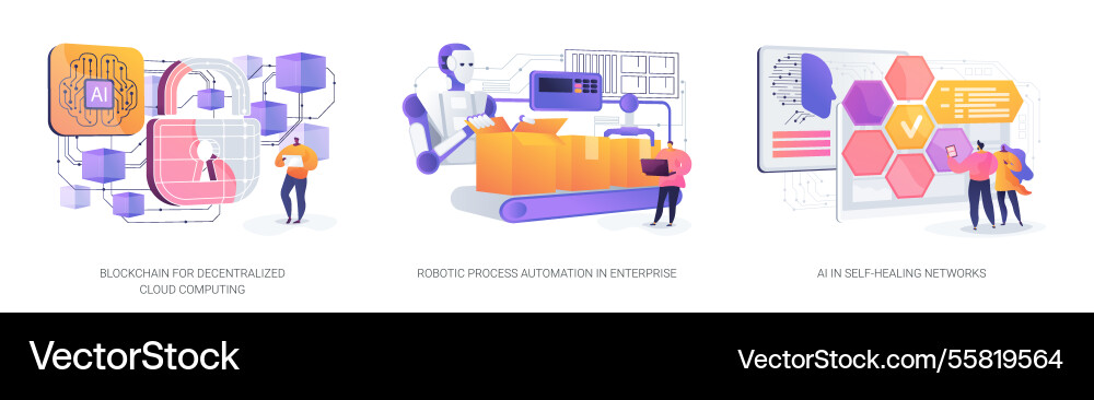 Decentralized and automated efficiency abstract Decentralized and automated efficiency abstract vector image