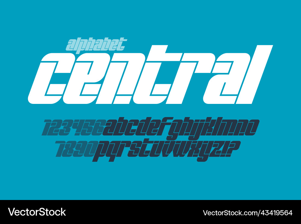 Dynamic alphabet design typeface letters vector image