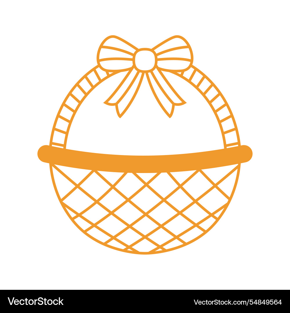 Empty easter wicker basket with large handle Empty easter wicker basket with large handle Vector Image