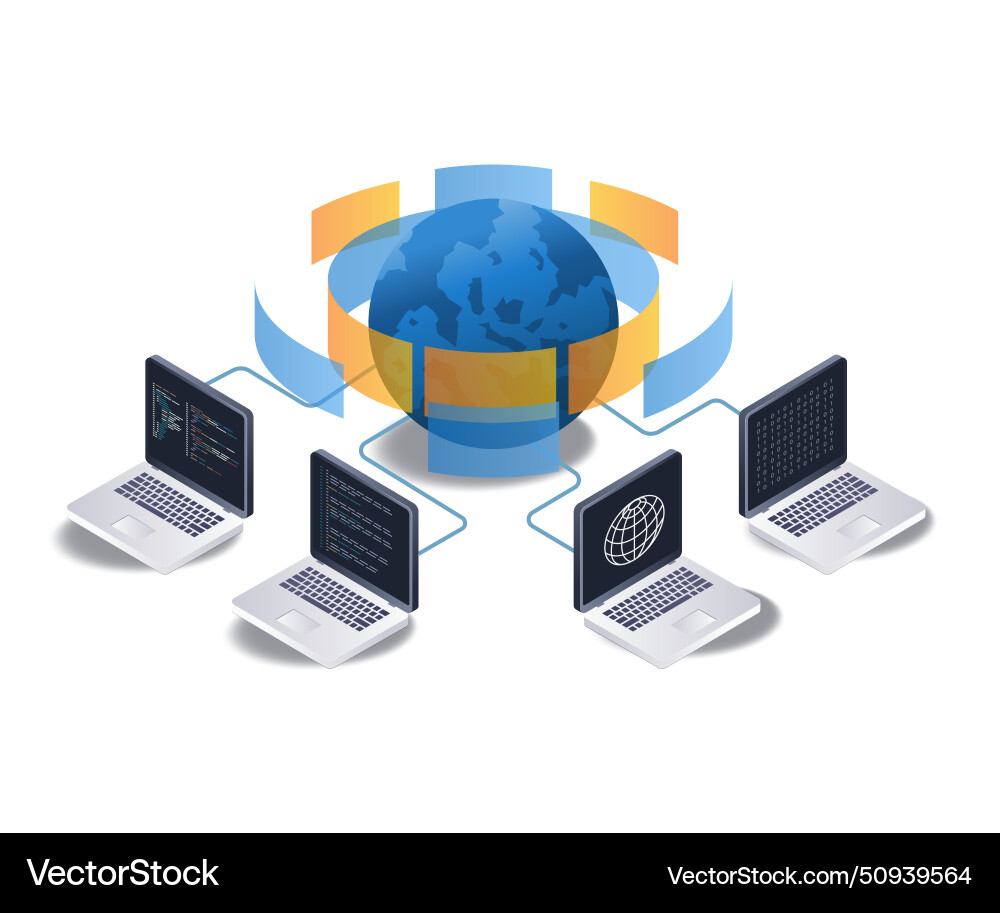 Internet computer network information technology Internet computer network information technology vector image