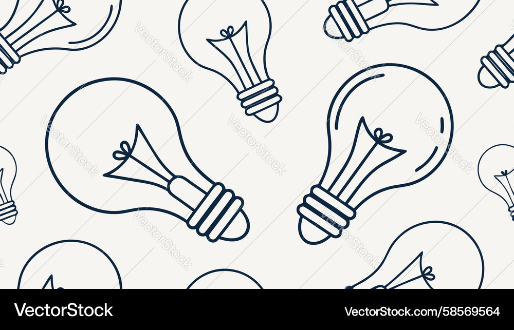 Lightbulb Seamless Pattern Vector Image