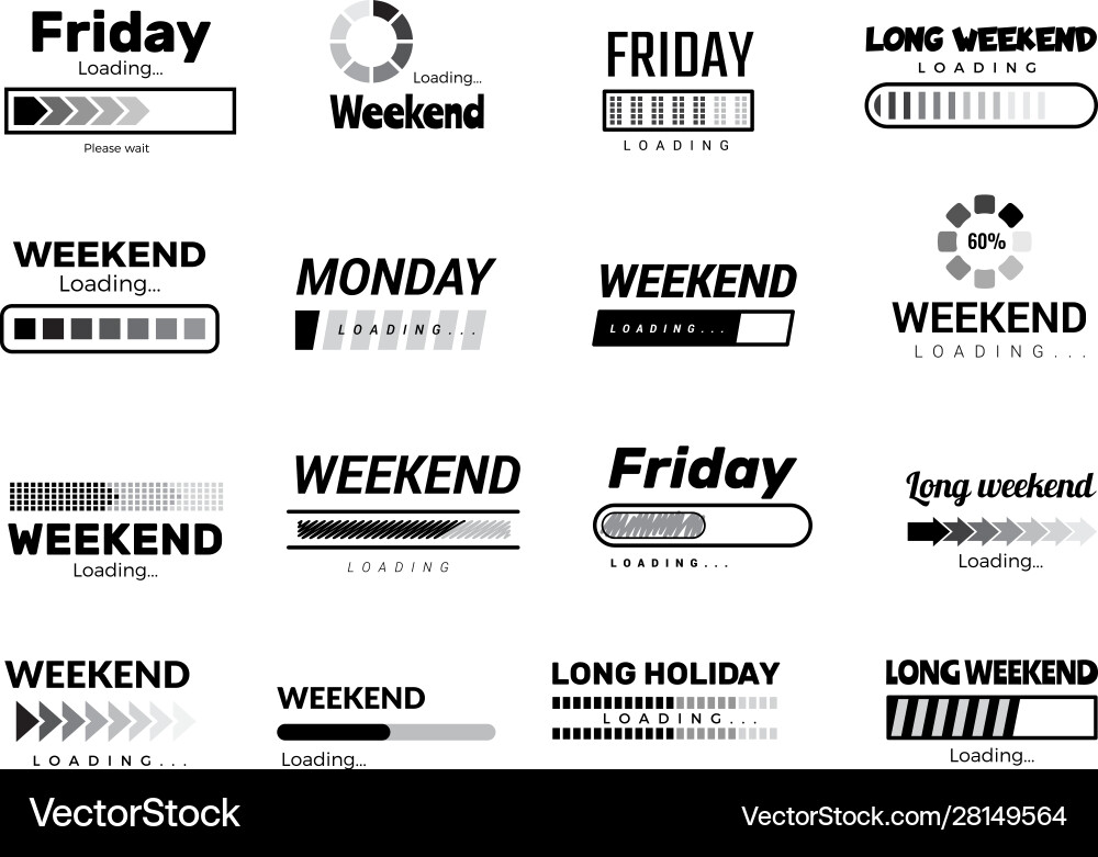 Loading week bar business ui interface web vector image