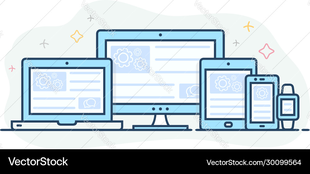 Responsive Web Devices Vector Image