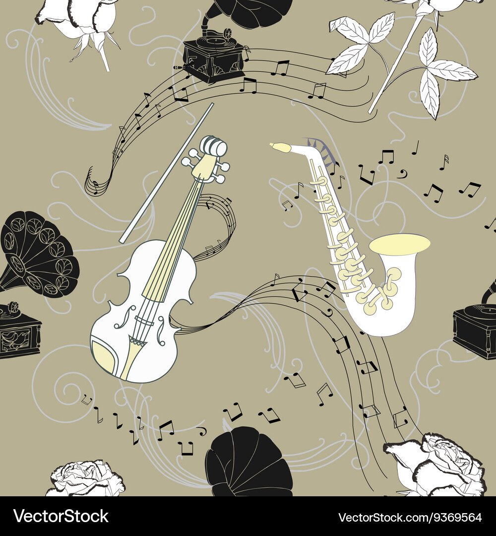 Seamless pattern with music Vector Image