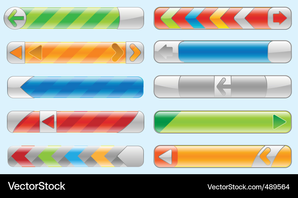 Shiny internet buttons set Vector Image