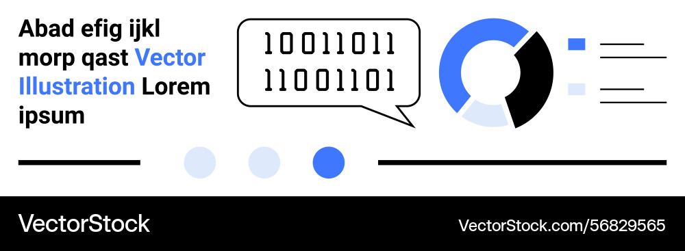 Binärcode in Sprachblase mit Pie-Chart Binärcode in Sprachblase mit Pie-Chart vektorbild