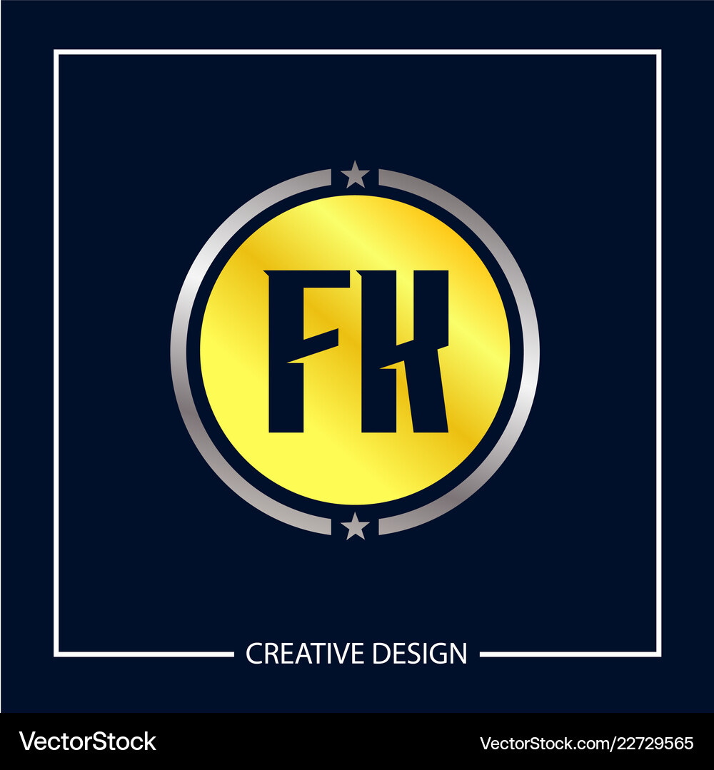 FK Initial Logo Template - Monogram Style – Royalty-Free Vector ...