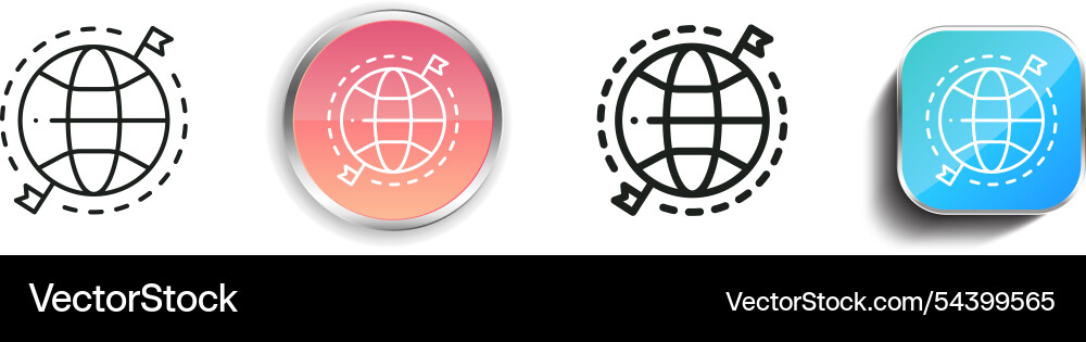 Globe icon thin linear regular and button style Globe icon thin linear regular and button style Vector Image
