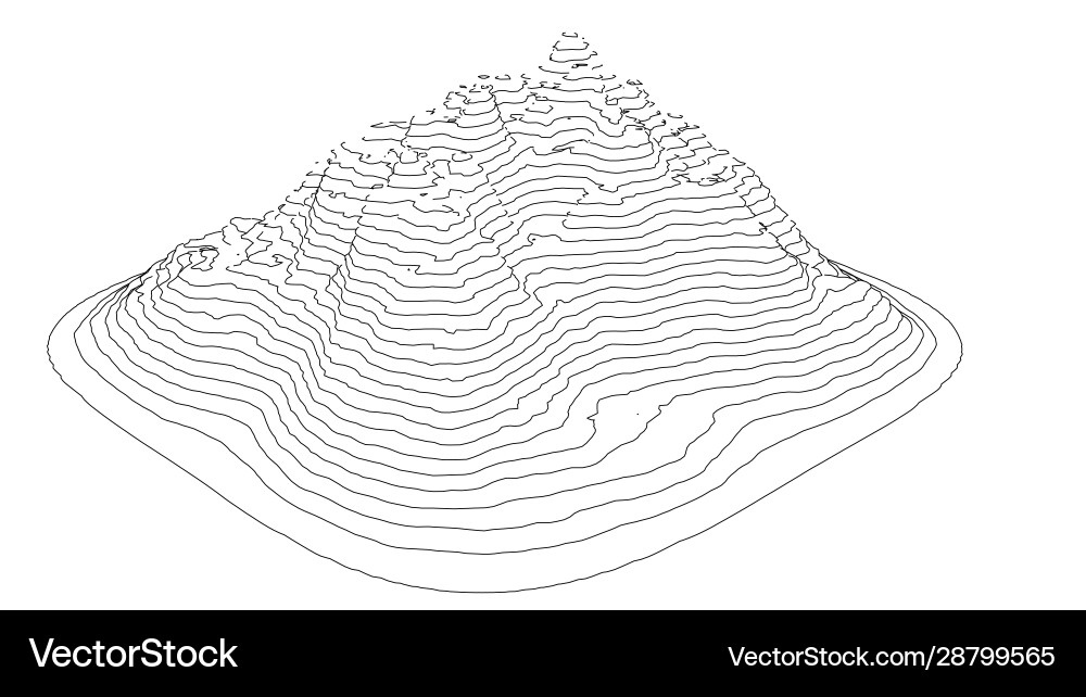 Kurve Linien in Form Teil Bergkette Kurve Linien in Form Teil Bergkette vektorbild