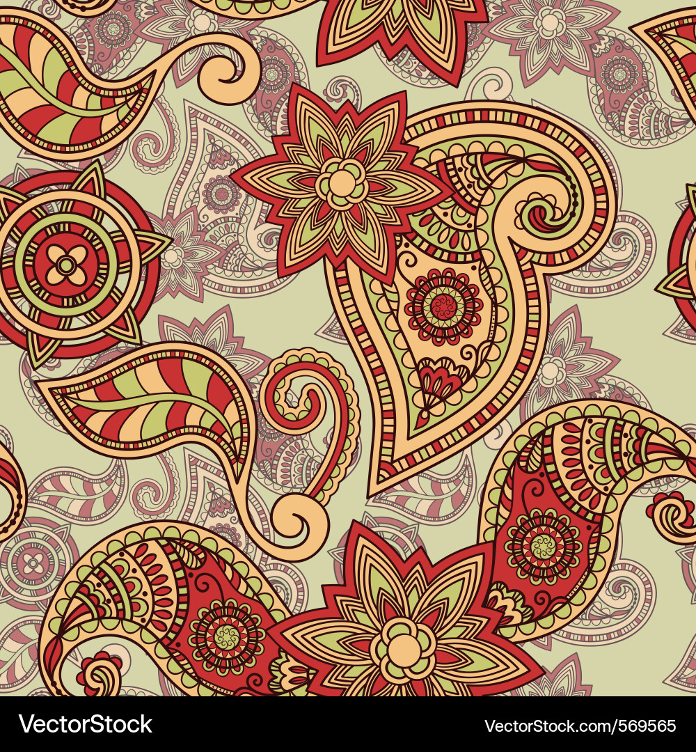 Paisley Blumenmuster Vektorbild