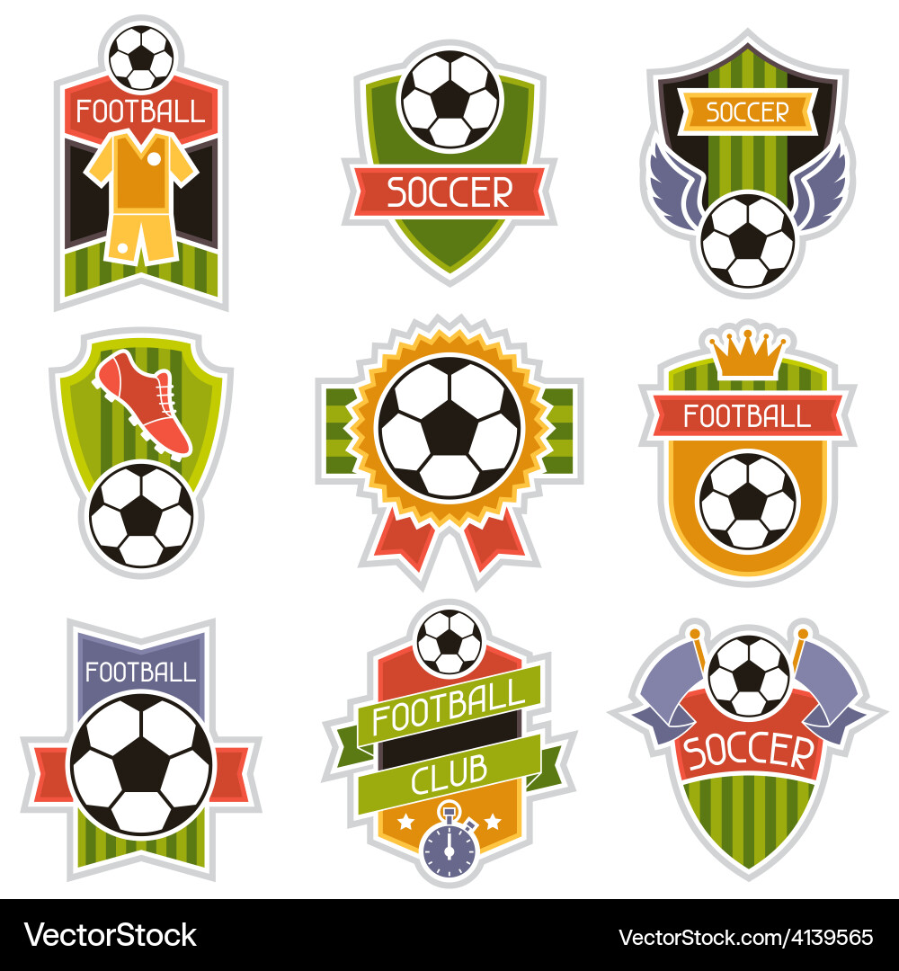 Sports Soccer Badges & Emblems Vector Image