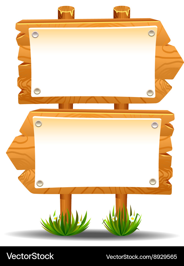 Wooden sign post icon symbol label Royalty Free Vector Image