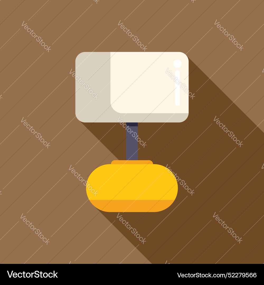 Flat design icon of a table lamp casting shadow Flat design icon of a table lamp casting shadow Vector Image