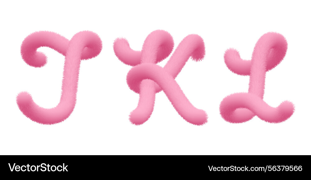 Fluffy font j k l bubble typescript text furry Fluffy font j k l bubble typescript text furry vector image