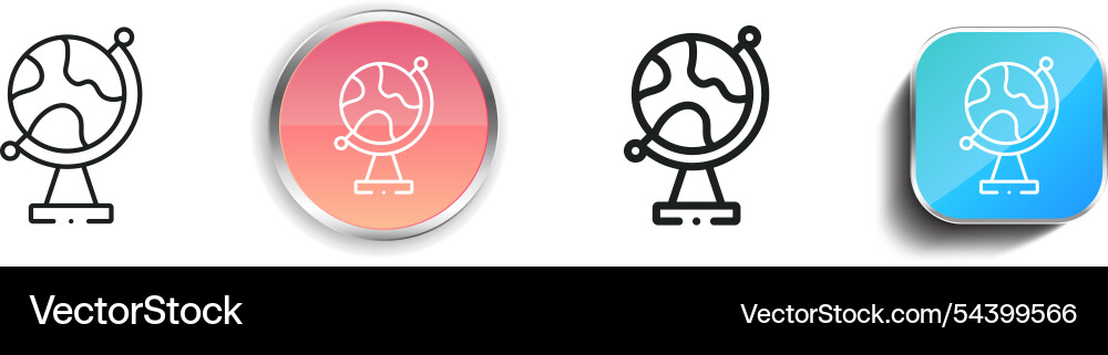 Globe icon thin linear regular and button style vector image