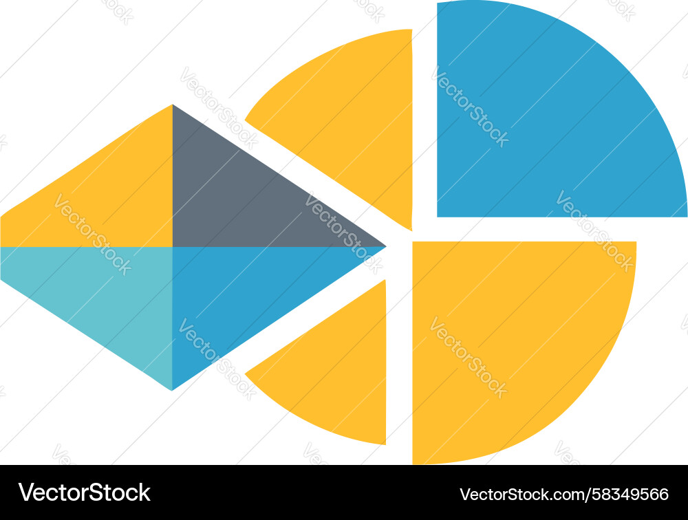 Multi-Segmented Pie Chart Icon Vector Image