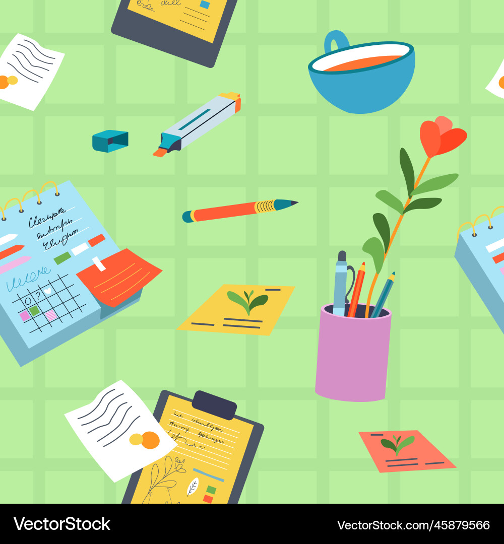 Office and school supplies papers pencils Office and school supplies papers pencils vector image