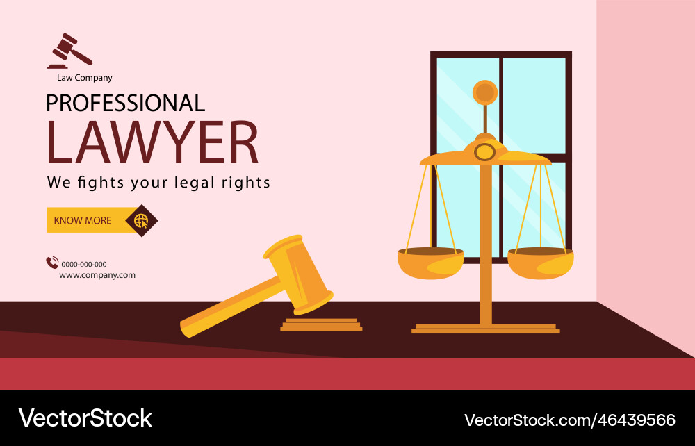 Professional lawyer landscape banner design Professional lawyer landscape banner design vector image