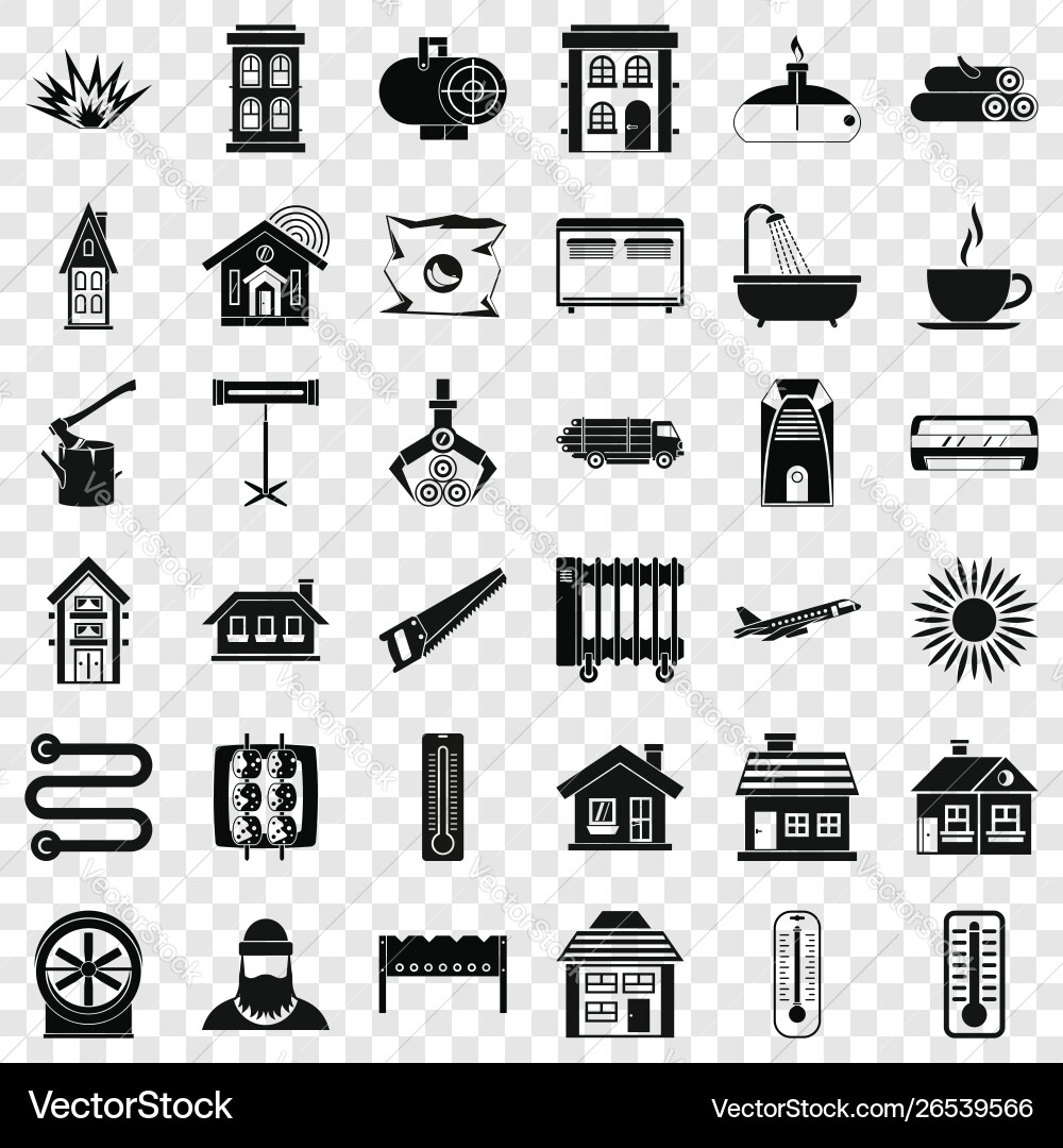 Sun icons set simple style Vector Image