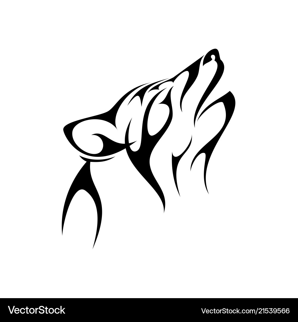 Tribal Wolf Head Vector Image