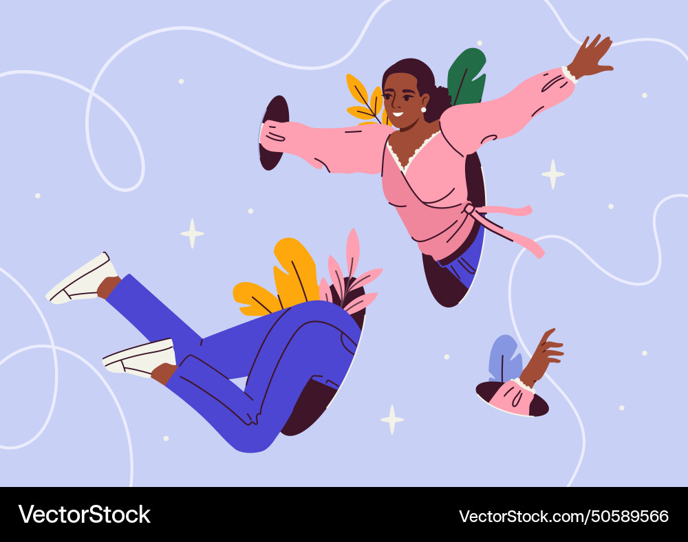 Woman with teleportation concept vector image