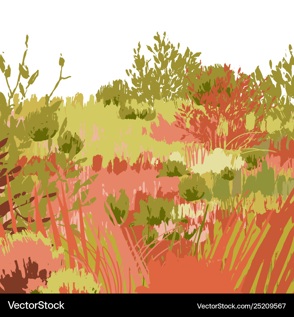 Abstract graphic steppe view in calm colors Vector Image