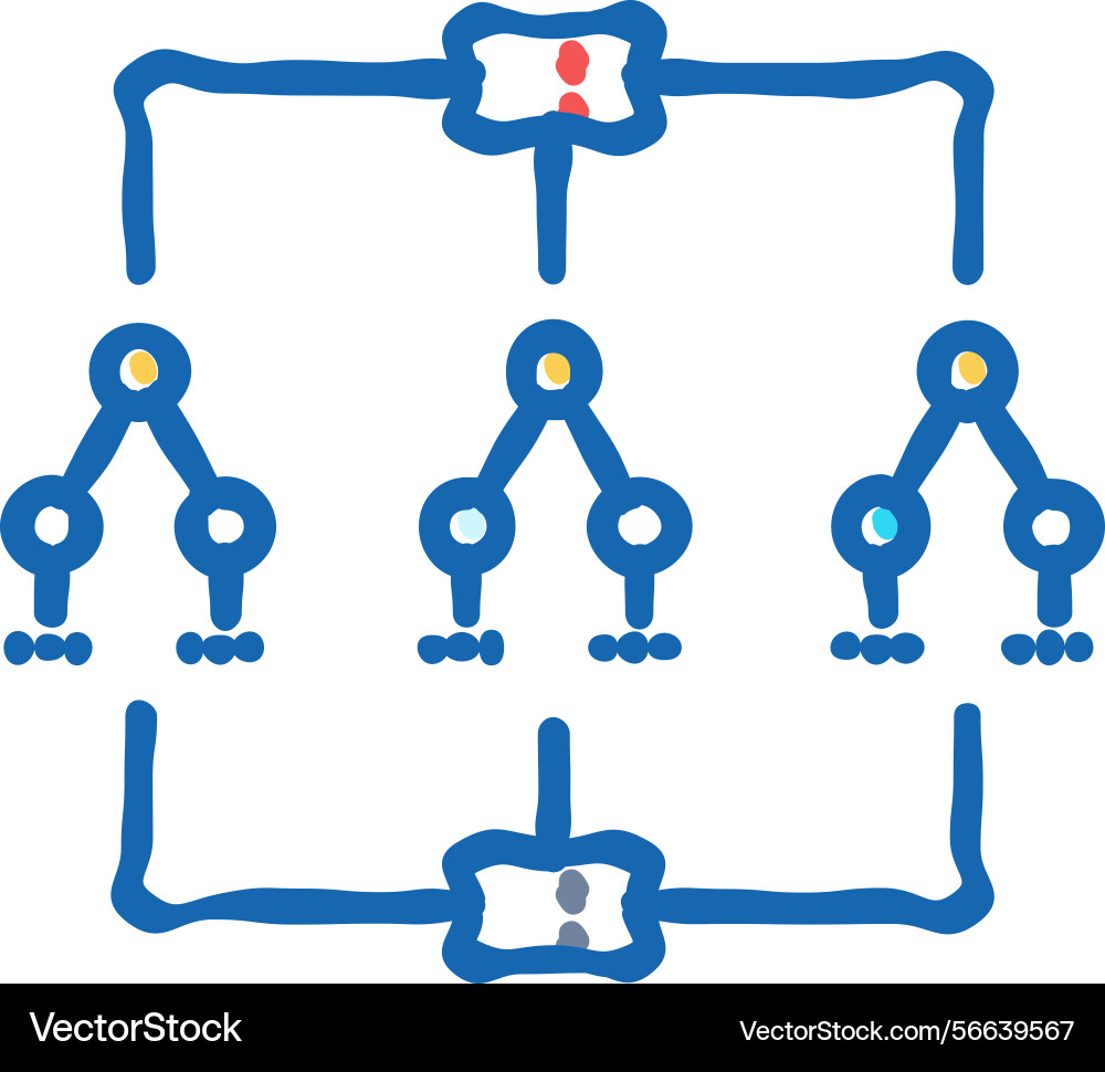 Decision tree algorithm icon doodle Decision tree algorithm icon doodle vector image