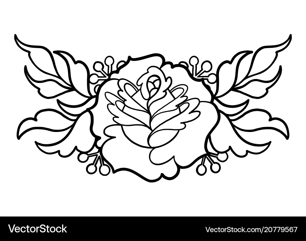 Graphic floral vignette Graphic floral vignette Vector Image