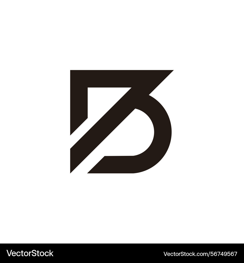 Letter rb simple triangle loop lines logo Letter rb simple triangle loop lines logo vector image