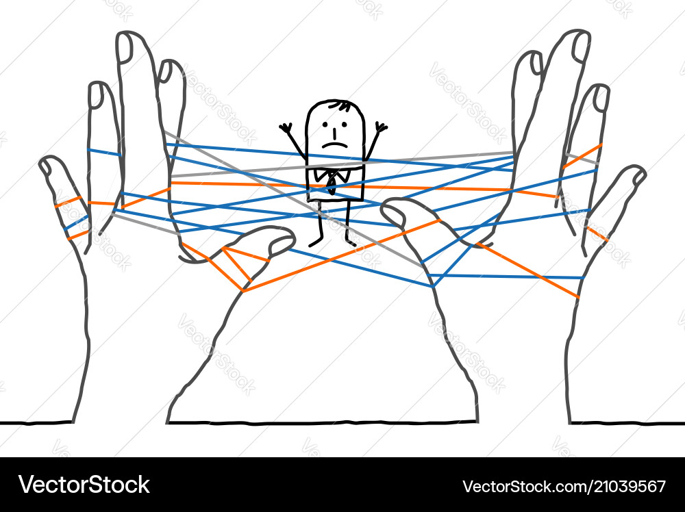 Man with Large Hands - Uncertain vector image