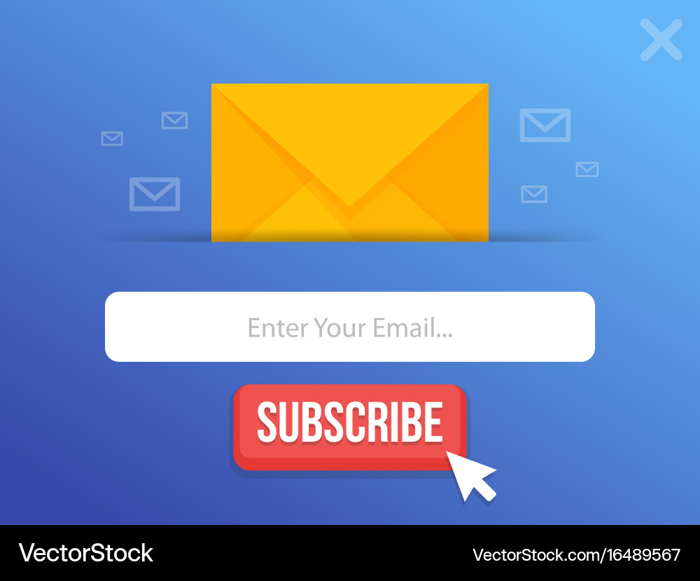 Modern pop-up subscribe form for your website vector image