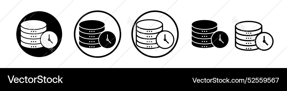 Real time data icon set on white background Real time data icon set on white background vector image