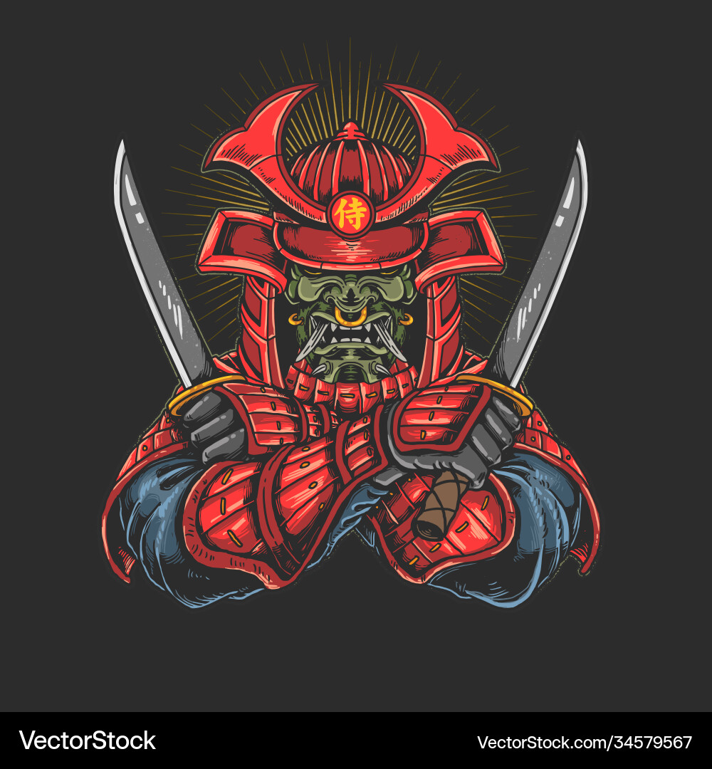 Samurai with katana Samurai with katana vector image