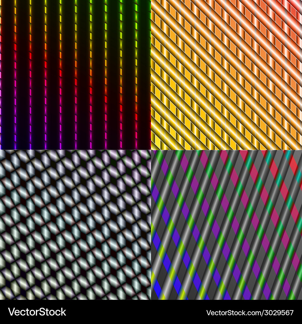 Set of dark abstract spectrum background lines Vector Image