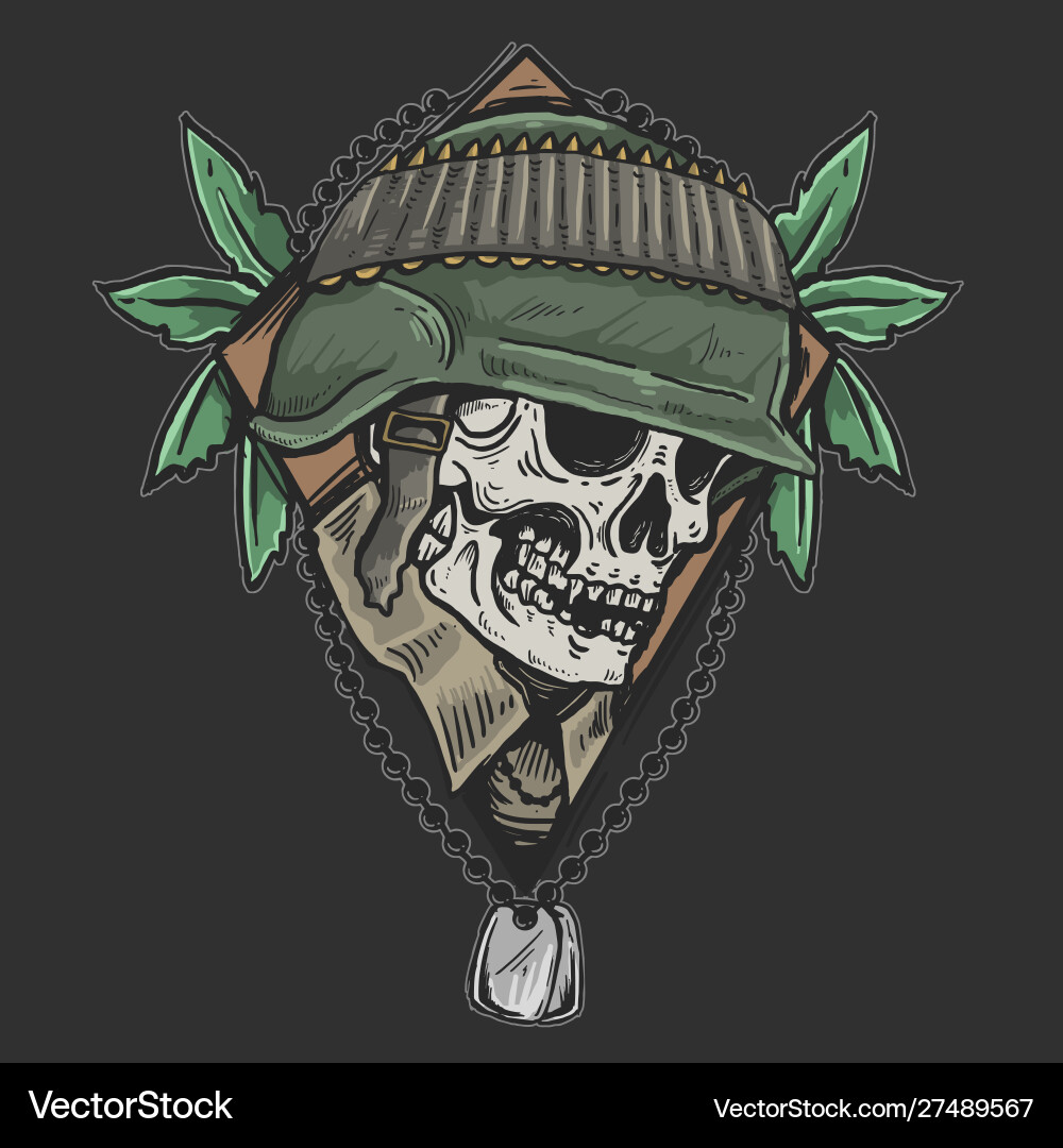 Skull Veteran Army Remembrance – Royalty-Free Vector | VectorStock, image size:1000x1080