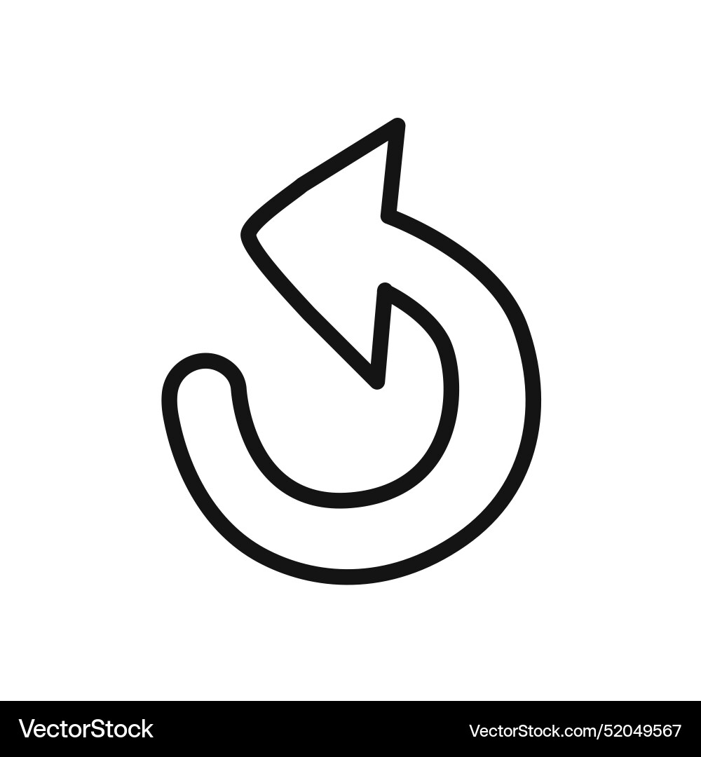 Undo arrow sign icon linear graphics Undo arrow sign icon linear graphics vector image