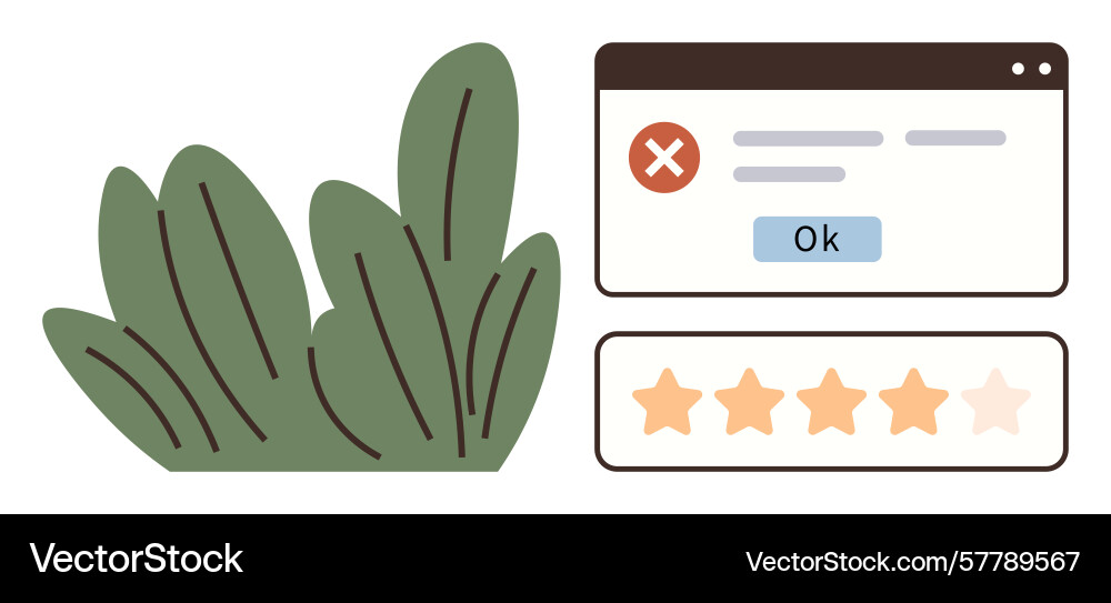 Website error message with confirmation button Website error message with confirmation button vector image