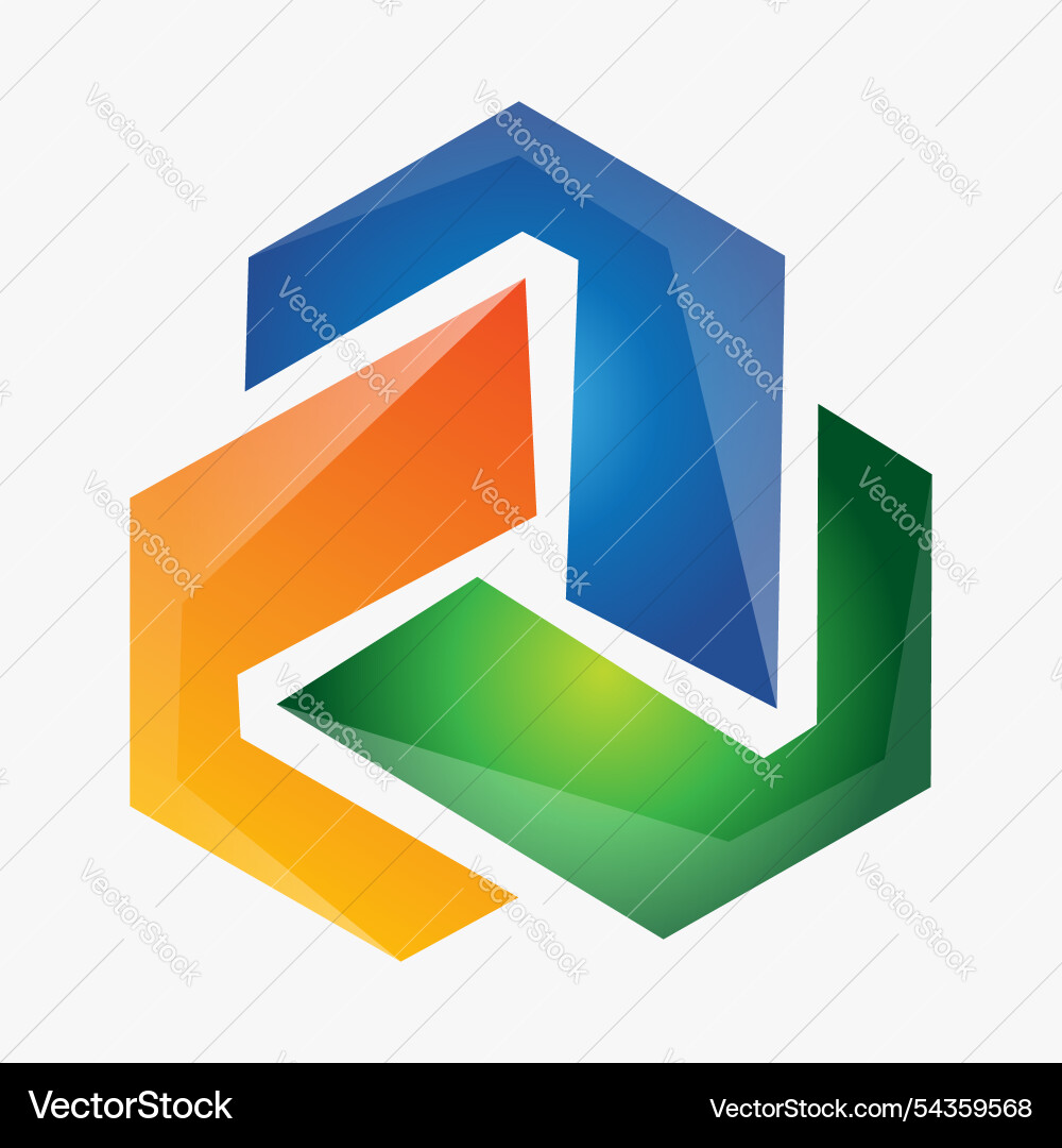Abstract three geometric shape logo design element Abstract three geometric shape logo design element vector image