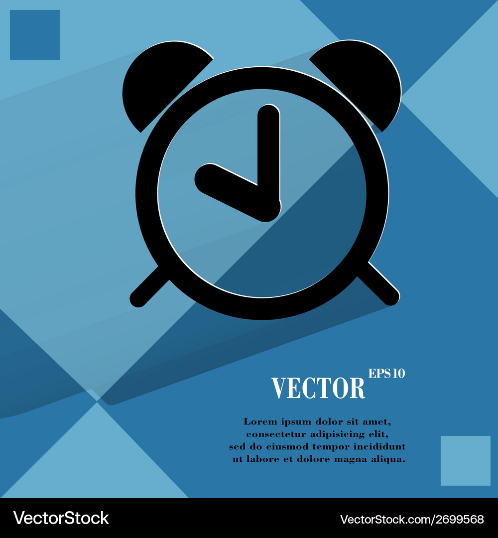 Alarm clock flat modern web design Vector Image