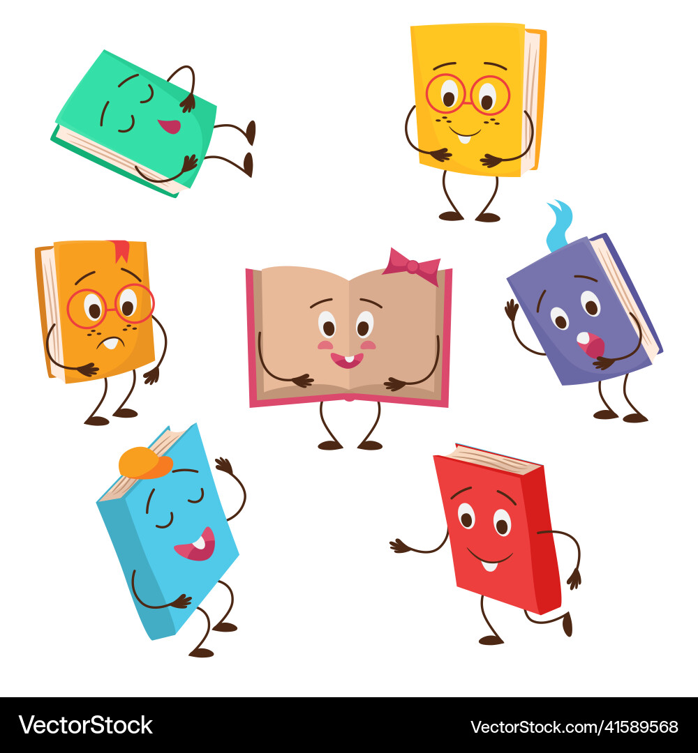 Book character cartoon comic clipart mascot Book character cartoon comic clipart mascot vector image