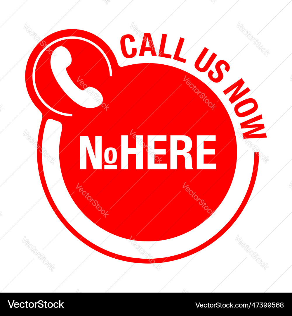 Call us now web button in red circle vector image