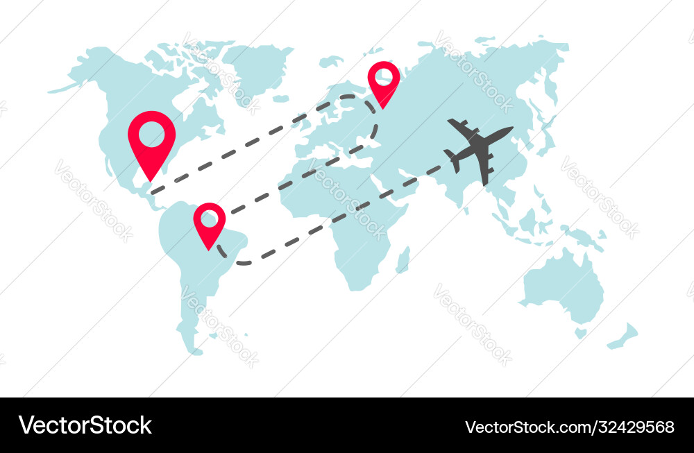 Global Flight Route Map vector image