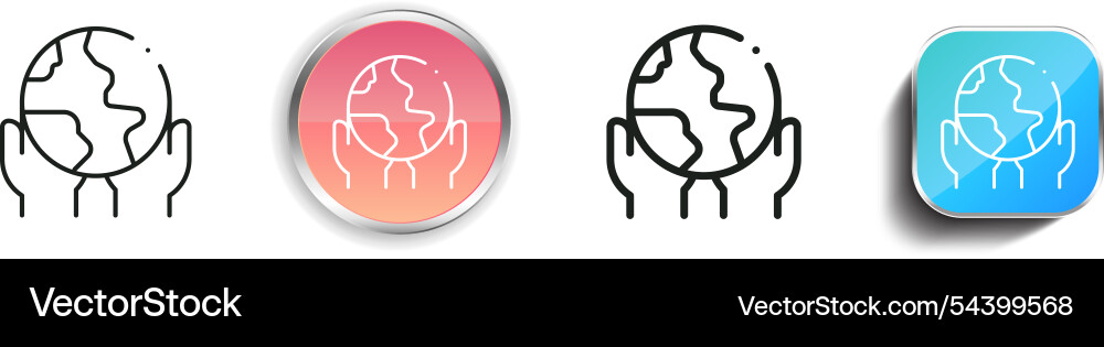 Globe icon thin linear regular and button style vector image