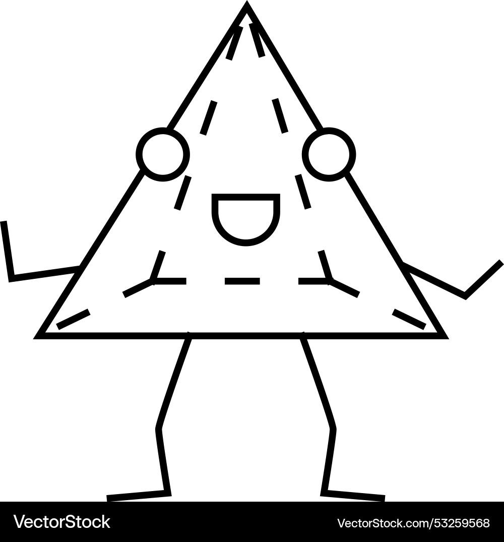 Pyramid geometric shape character line icon Pyramid geometric shape character line icon vector image