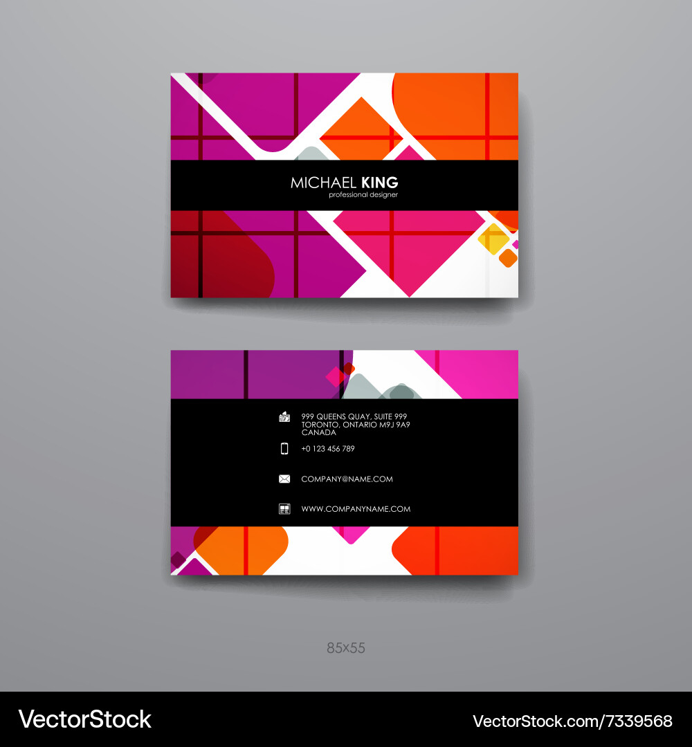 Set of design business card template in abstract vector image