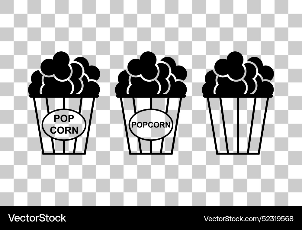 Set von Popcorn Essen Design Ikone Web-Box Snack Set von Popcorn Essen Design Ikone Web-Box Snack vektorbild